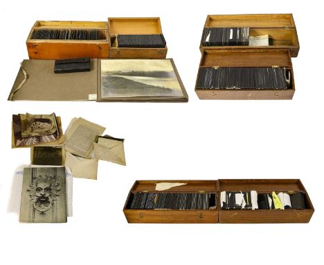 Magic Lantern Slides, an extensive collection of topographical photographic glass slides, including some views of India; toge
