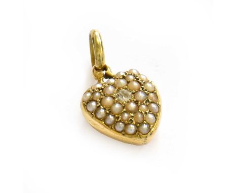 A Split Pearl and Diamond Pendant/Locket, length 2.3cmThe locket/pendant is in fair condition, there are nicks to the surface