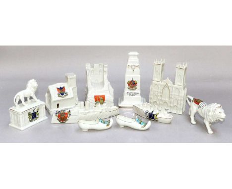 A Collection of mainly Goss Crested China, North Yorkshire and North East of England, together with seven reference books (qt