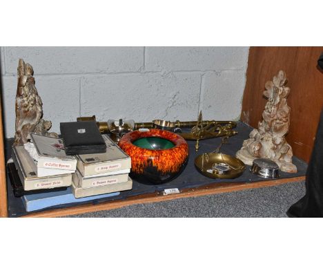 A Poole Pottery Orange Glazed Pottery Bowl; together with a silver trinket box, silver bangle, silver miniature photograph fr