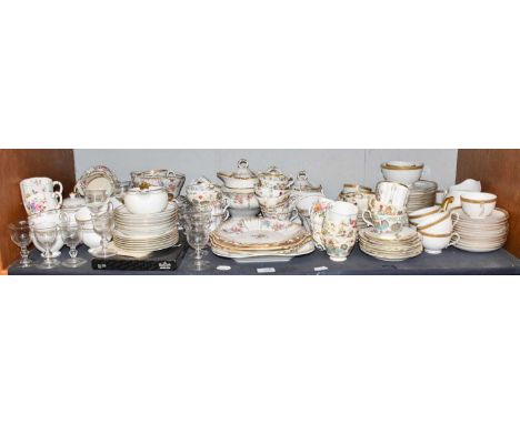 A Royal Worcester Gilt Rimmed Part Tea Sevice, together with various other tea wares including Royal Crown Derby, Wedgwood an