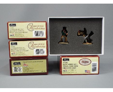 Britains - Four boxes of Britains figures from the 'American Revolution and The Alamo' Ranges. Lot consists of #17516 Wounded