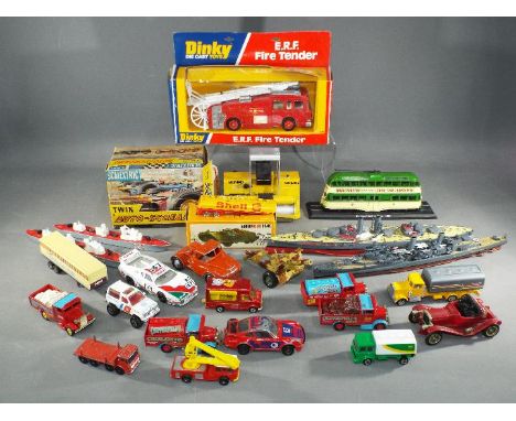 Dinky, Airfix; Scalextric, Matchbox and Others - A collection of predominately unboxed diecast and plastic model vehicles in 