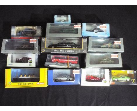 Atlas Editions, Oxford Diecast, Mondo Models  and Other - 13 boxed diecast vehicles in several scales. Lot includes Mondo Mot