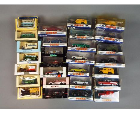 Dinky, Lledo, Onyx - A collection of 28 boxed diecast model vehicles in several scales. Lot includes Dinky DY5 Ford V8 Pilot;