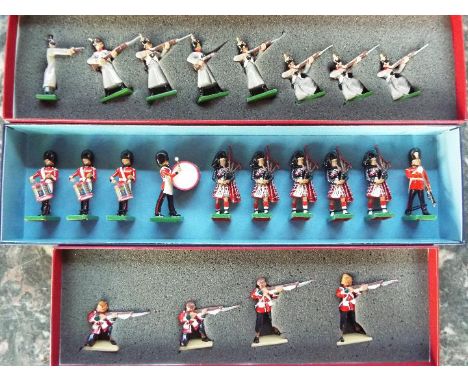 Britains - three boxed sets comprising 24th Foot, te South Wales Borderers# 00145, Pipes &amp; Drums of the Scots Guards # 00