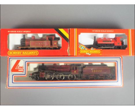 Hornby, Lima - Three boxed OO gauge locomotives. Lot includes Lima #205119 2-6-0 steam locomotive and tender Op.No 1300 in LM