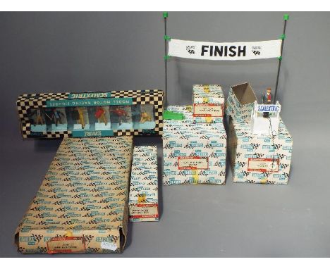 Scalextric - Six boxed vintage Scalextric accessories. Lot includes F/300 Track Officials and Pit Crew; A/201 Event Board and