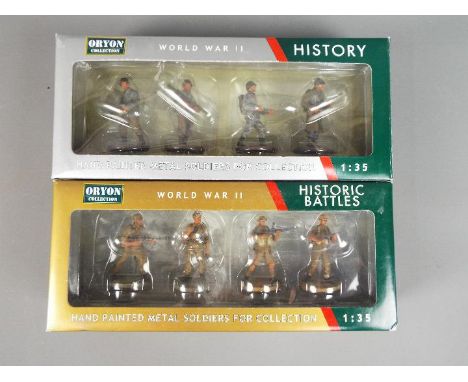 Oryon Collection - two boxes of hand-painted metal soldiers 1:35 scale World War II comprising ART. 3013 'Tunisi' German Para