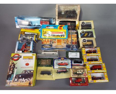 Corgi, Atlas Editions, Oxford Diecast, plus Others - Over 20 boxed diecast and plastic vehicles in various scales. lot includ