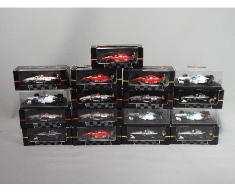 Onyx - 17 boxed 1:43 scale model F1 and Indy racing cars by Onyx. Lot includes #126 Tyrell Honda 020 Stefano Modena; #137 Fer