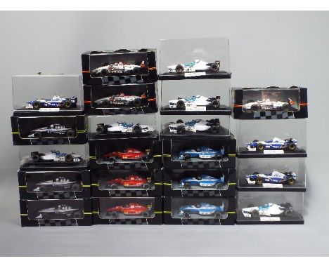 Onyx - 21 boxed 1:43 scale model F1 and Indy racing cars by Onyx. Lot includes #135 Ligier Gitanes JS37 Thierry Boutsen; #282