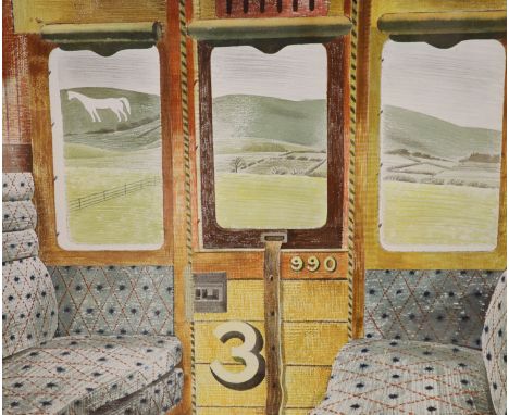   After Eric Ravilious, limited edition print, 'Train landscape', numbered 155/950, 48 x 58cm