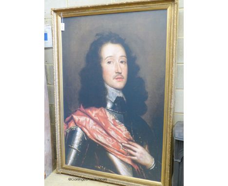   A large coloured print of Richard Lovelace, W-100cm, H-150cm