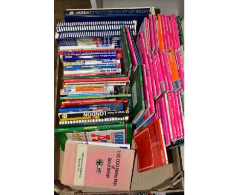 MAPS AND BOOKS, one box containing approximately forty Ordnance Survey Maps and a collection of atlases and guidebooks