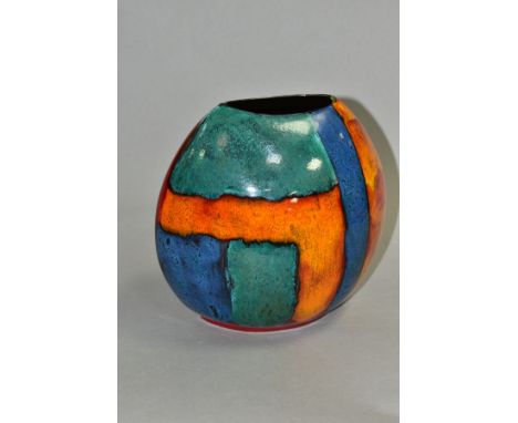 POOLE POTTERY 'GEMSTONES' PURSE VASE, impressed  backstamps, height approximately 19cm, good condition