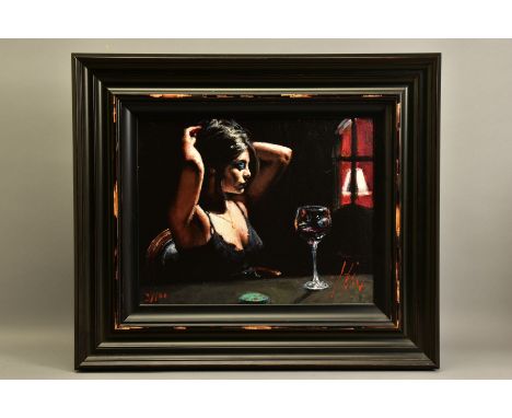 FABIAN PEREZ (ARGENTINA 1967) 'THE DARK ROOM' a limited edition print of a female figure in a bar 2/100, signed bottom right 