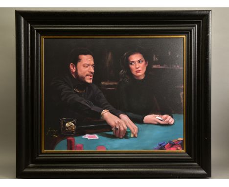 VINCENT KAMP (BRITISH CONTEMPORARY) 'ANTOINE'S LAST MOVE', a limited edition print depicting gamblers in a casino 10/150, sig