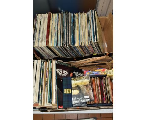 TWO TRAYS CONTAINING ONE HUNDRED AND SEVENTY LP'S AND SIXTY SINGLES including Relic and Ummagumma by Pink Floyd, Sheer Heart 