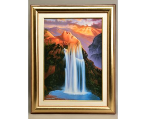 JIM WARREN (AMERICAN 1949) 'NATURAL BEAUTY' a limited edition print depicting a surrealist landscape with female beauty 95/19