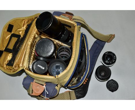 NIKON LENSES comprising Nikkor 300mm f 4.5, 105mm f 2.5, 200mm f4, 35mm f 2.8, 24mm f 2.8, 55mm micro Nikkor f 3.5 and Nikon 