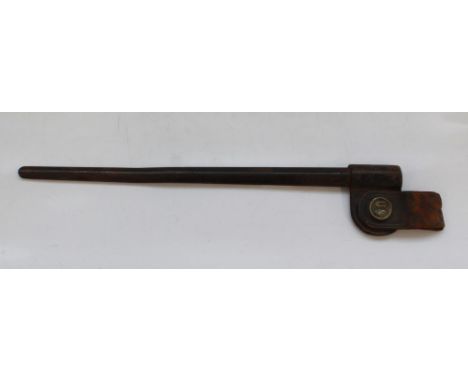 U.S.A. M1855/70 Steel Musket scabbard. With leather frog and brass fixing, stamped U.S. 