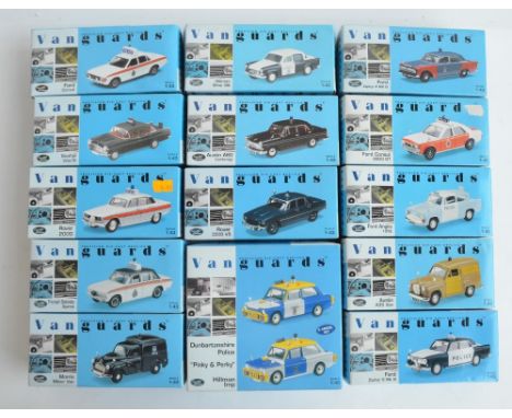 Collection of Lledo 1/43 scale diecast Vanguards model Police cars, mostly limited editions to include PP1002 Dunbartonshire 