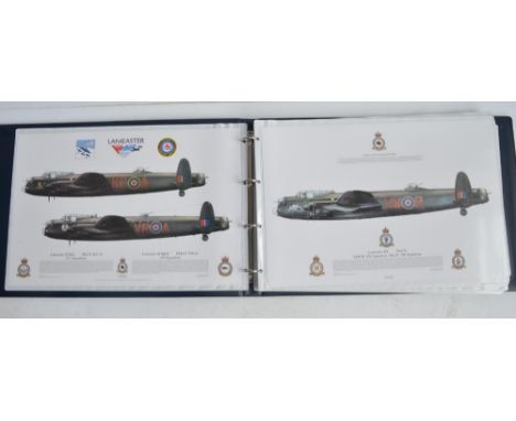 A3 sized ring binder containing 38 aircraft profiles by Squadron Prints (none signed) to include BBMF Lancaster (5), Spitfire