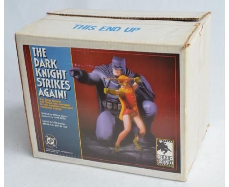 DC Comics Batman The Dark Knight Strikes Again Batman and Robin cold 7.5" cast porcelain statue diorama, designed by Frank Mi
