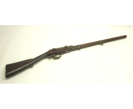 M1860/67 Norwegian 'Kammerlader' breech loading army carbine, adjustable rear ladder sights, dated 1863 to trigger guard, sn.