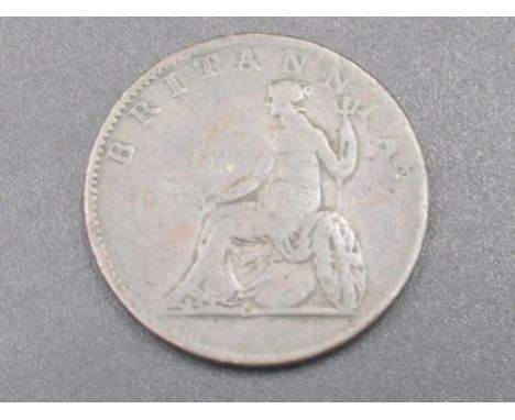 George III 1819 copper Obol, obv. Venetian Lion 'IONIKON KPATO', rev. Britannia seated left on globe with shield 