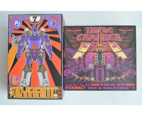 Two Transformers action figures from Digital Xtal 9 Toys (Dx9/Freeman) to include D-07 Destructicon Leader 'Tyrant' (10.5", m