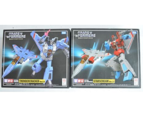 Two large Takara Tomy Transformers Masterpiece models to include MP-52+ Destron Warrior 'Thundercracker' Version 2 (box unope