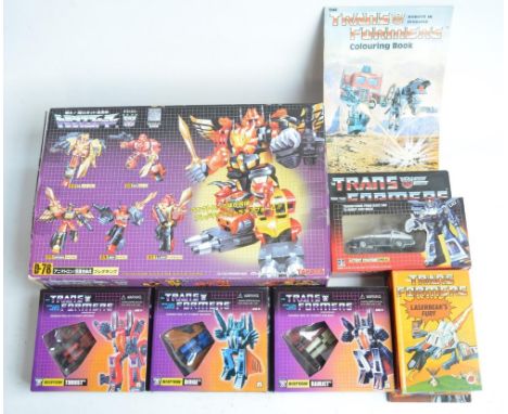 Collection of Transformers action figure models to include large Takara Predacons D-78 multi figure set (2004 release, models