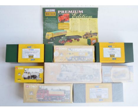 Eight boxed Corgi mostly 1/50 scale diecast limited edition 'Building Britain' series models (including 3x Premium Edition se