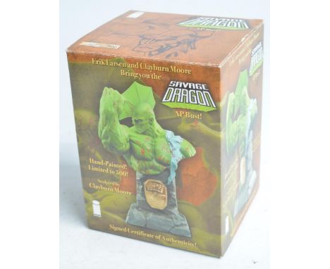 Erik Larson 9" 1/8 scale The Savage Dragon cold cast porcelain AP bust from Image, sculpted by Clayburn Moore with CoA signed