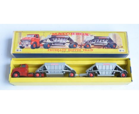 Vintage boxed Matchbox diecast M-4 Fruehauf Hopper Train. Model in superb fully functional condition, box excellent for age, 