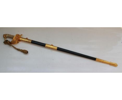 Elizabeth II Wilkinson Sword Naval Officer's dress sword, in very good condition with original scabbard and tassel. Blade L31