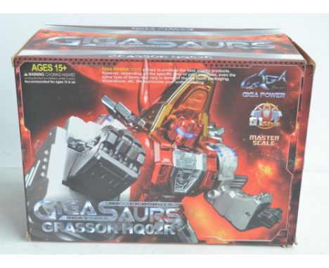 Large Giga Power Toys G1 Style Master Scale Gigasaurs Master Robots Grassor HQ02R Transformer model, box opened, model inspec