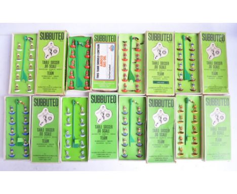 Forty eight boxed vintage Subbuteo table football teams, most sets complete 