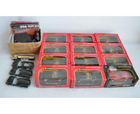 Twelve 1/24 scale diecast car models from Burago to include 11x 1965 Ford AC Cobra 427's (8 examples A/F with damage for spar