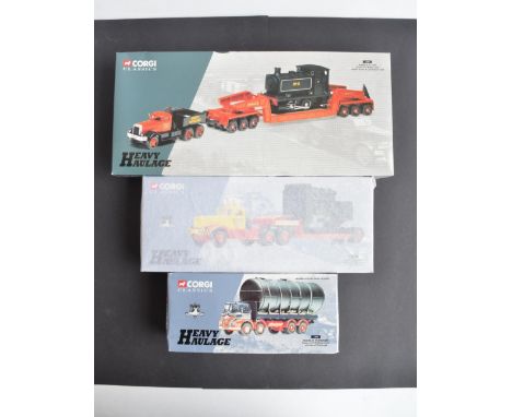 Three boxed Corgi 1/50 scale limited edition diecast Heavy Haulage range model truck sets to include 31007 Annis &amp; Co Dia