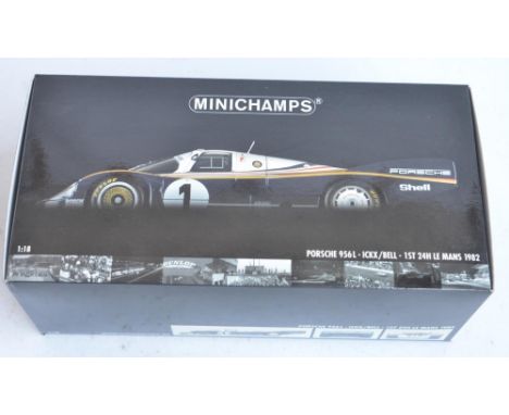 Minichamps 1/18 scale highly detailed diecast Porsche 956L Ickx/Bell 1st 24 hour Le Mans 1982 winners with applied Rothmans l