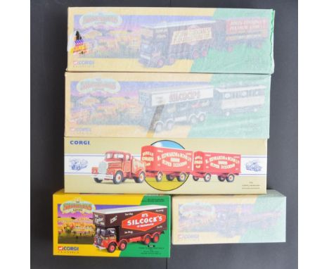 Five boxed as new Corgi 1/50 scale limited edition circus and fairground themed diecast model vehicles and vehicle sets to in