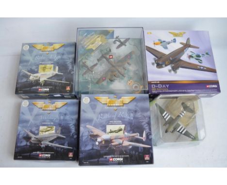 Six 1/144 scale diecast WWII era allied model aircraft/aircraft sets from Corgi Aviation archive to include AA99148 D-Day 60t