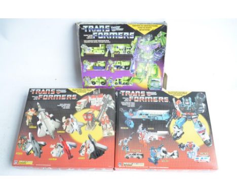Three vintage Hasbro multi model sets (all opened) to include Constructicon Warrior Devastator (item no F5717, models in exce