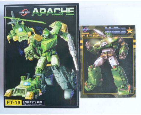 Two Fans Toys Transformers to include FT-15 'Willis' (Height approx 6", box opened, model in near mint condition with accesso