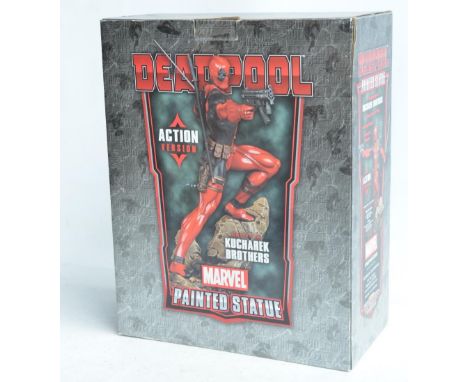 Bowen Designs Marvel 12" tall cold cast porcelain Deadpool diorama based statue (as sculpted by the Kucharek Brothers), limit