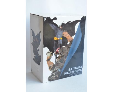 DC Collectibles Batman and Killer Croc cold cast porcelain diorama based statue as designed by Walter O'Neil, sculpted by Ray