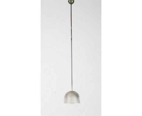 Chandelier. Metal and glass. Cm 20,00 x 137,00 x 20,00. Chandelier in metal and Murano glass, 60s.